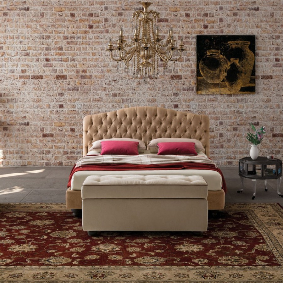Pat matrimonial cu tapiterie Le Comfort, Renoir